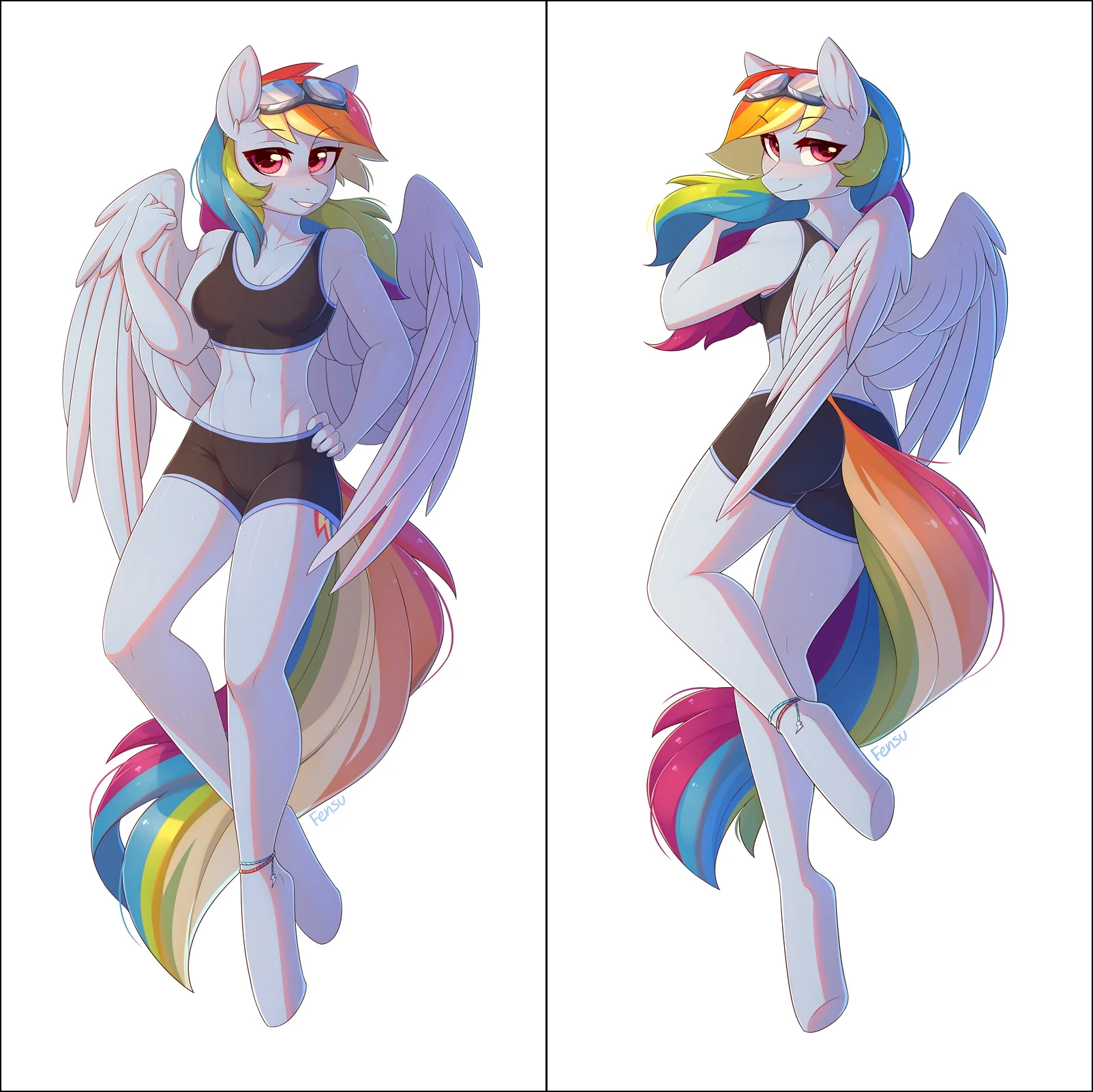 Anthro Rainbow Dash by Fensu - Inflatable body pillow - Image 3