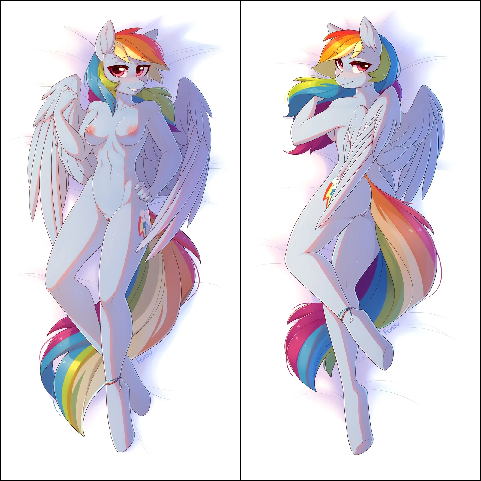 Anthro Rainbow Dash by Fensu - Inflatable body pillow - Image 5
