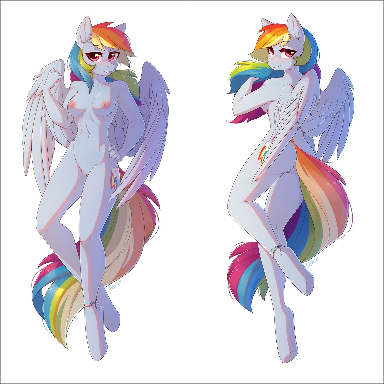 Anthro Rainbow Dash by Fensu - Inflatable body pillow - Image 6