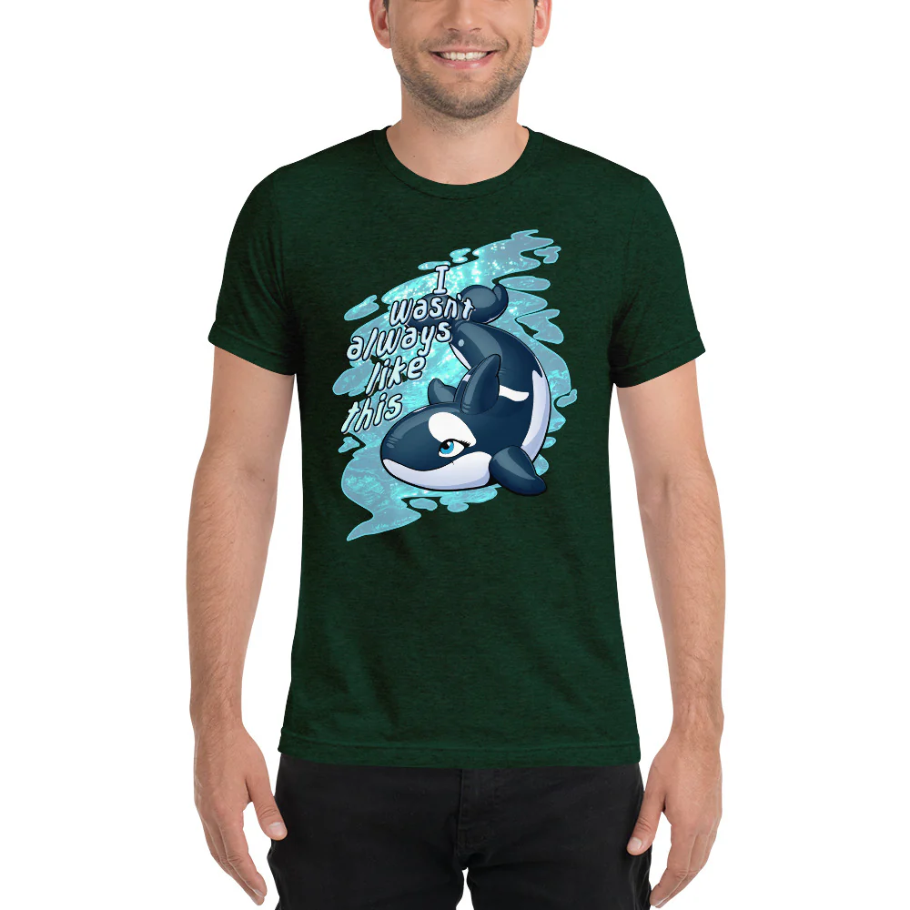 Tri-blend Short Sleeve T-Shirt - Inflatable Orca by Dirty Bird - Image 3
