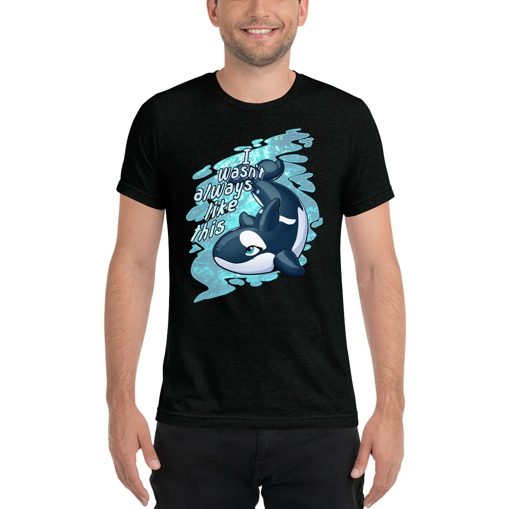 Tri-blend Short Sleeve T-Shirt - Inflatable Orca by Dirty Bird - Image 4