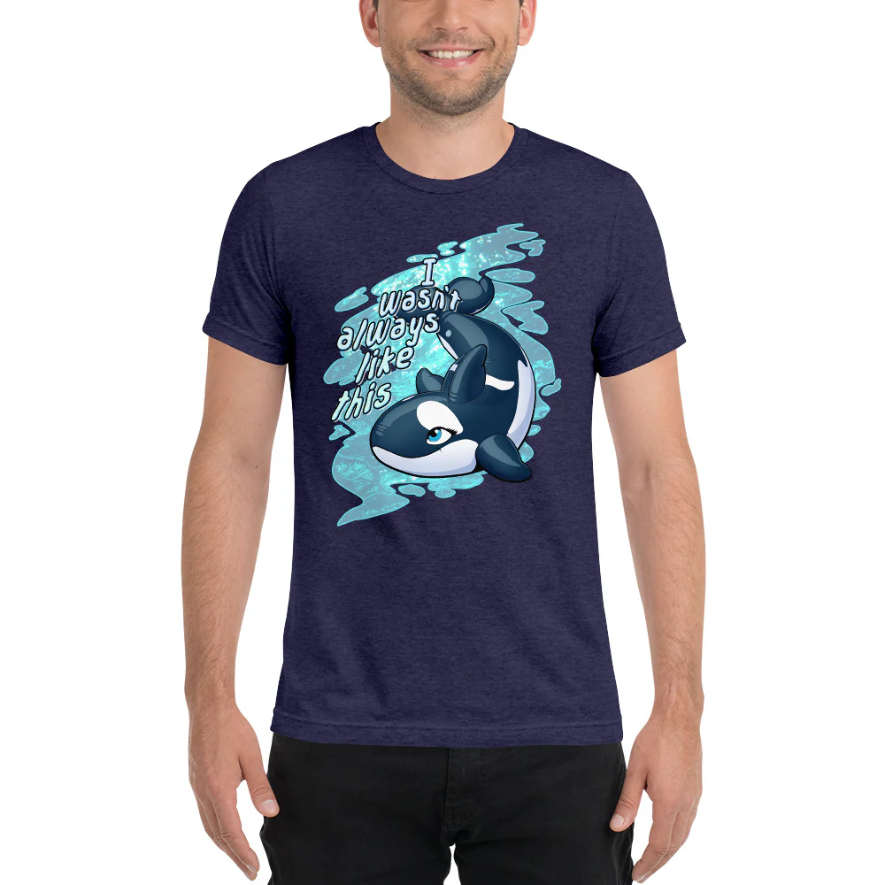 Tri-blend Short Sleeve T-Shirt - Inflatable Orca by Dirty Bird - Image 5